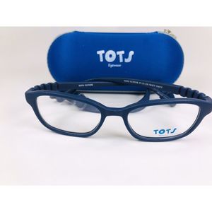 New TOTS Matte Navy CLEVER Eyeglasses for KIDS 47mm with Case & Strap